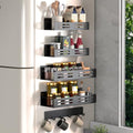 Fridge Side Organizers Magnetic Spice Racks for Refrigerator with 6-Hooks Spice shelves with Magnets for Refrigerator Side Fridge Side shelf Metal