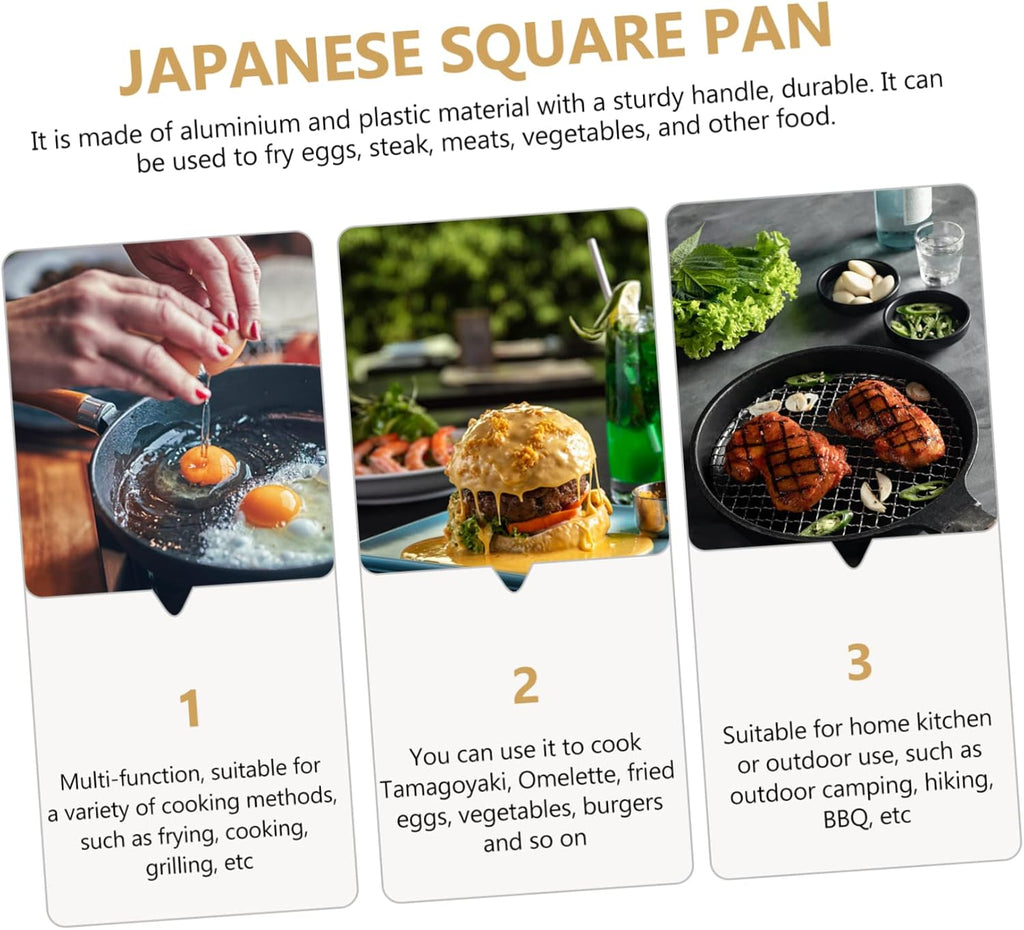 Tamagoyaki Square Griddle Pan Nonstick Japanese Omelette Pan F789