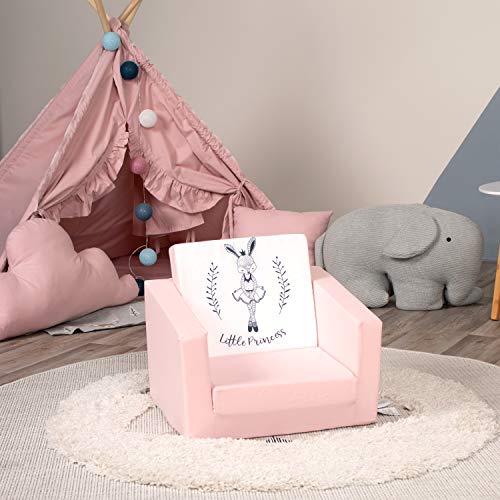 Delsit Fold Out Toddler Chair with Removable Cotton Cover, Skater Bear Q14016
