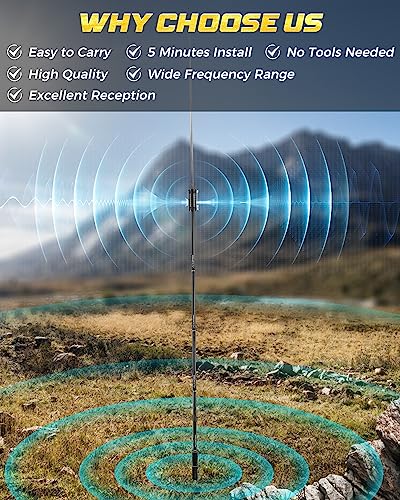 PAC-12 HF Vertical Antenna for Ham Radio 7MHz-50MHz with Slide Regulator Z882245