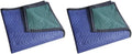 2 Pack Heavy Duty 72x80 Quilted Moving Blankets Furniture Shipping Pads Blue/Green 36lbs per Dozen