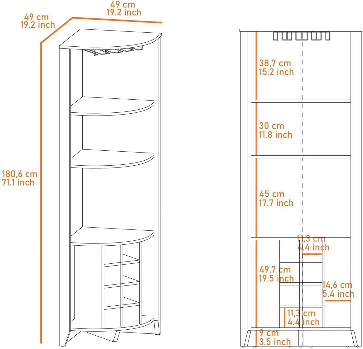 Boahaus Stanley Bar Cabinet Macadamia K4013