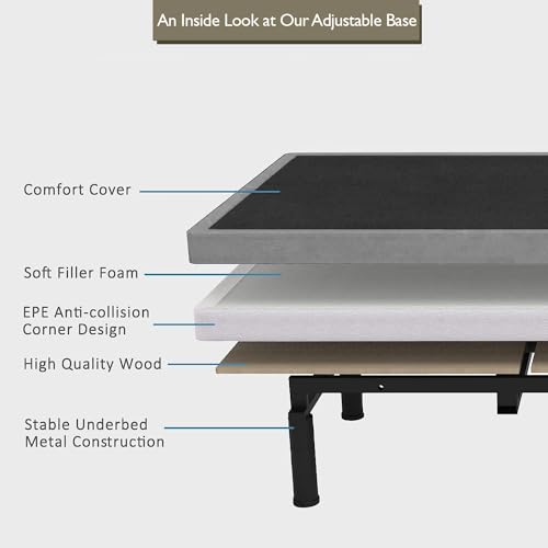 California King Adjustable Bed Base with Gel Memory Foam Mattress X959