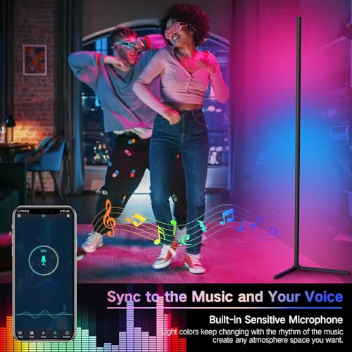 OUTON Smart LED Floor Lamp RGB, 2 Pack with App and Remote Control L6117