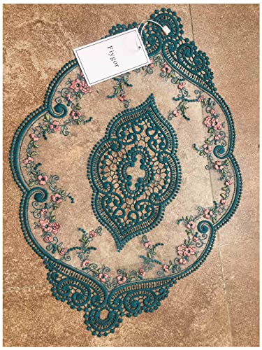 2 Pack 12x18-in Retro Lace Placemats, French Crochet Doilies, Black N318