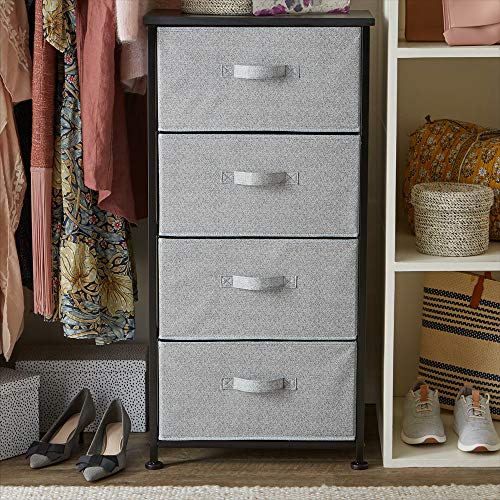 Amazon Basics Fabric 4-Drawer Storage Organizer Unit, White C6684