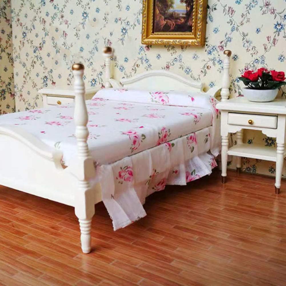 Wooden Dollhouse Miniature Bedroom Furniture Set O36360