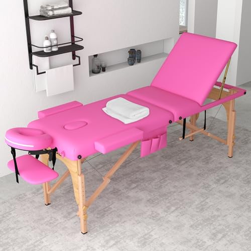 3 Fold Portable Massage Table with Face Cradle, Black I813