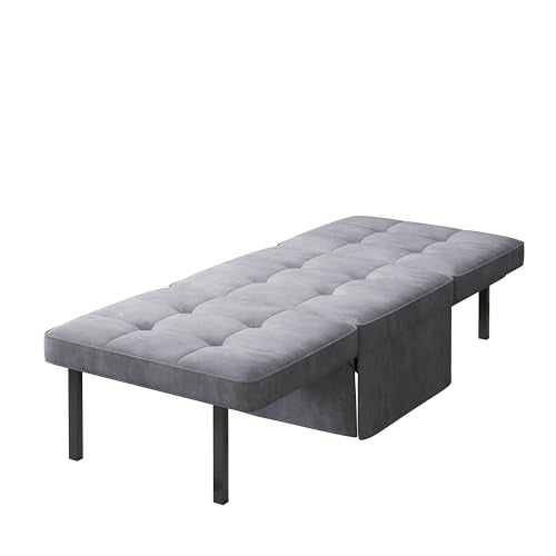 Sofa Bed 4 in 1 Folding Ottoman Couch with Adjustable Backrest, Gray R56224