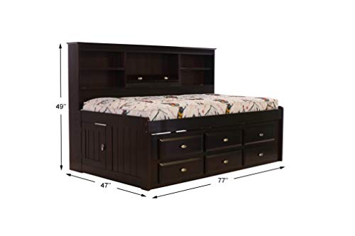 Discovery World Furniture Twin Bookcase Day Bed with 6 Drawers K93871