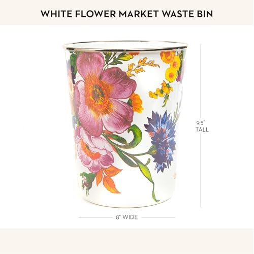MACKENZIE-CHILDS Waste Bin, Blue-and-White Royal Check T691708