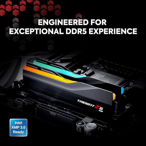 G.SKILL Trident Z5 RGB DDR5 RAM 64GB (2x32GB) 6000MT/s CL30 Desktop Memory - Matte Black T64453