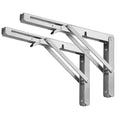 Storystore Folding Shelf Brackets - Heavy Duty Stainless Steel Collapsible Shelf Bracket for Bench Table, Space Saving DIY Bracket, Max Load: 550lb