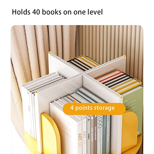 Revolving Bookshelf 5-Shelf Rotating Bookcase for Bedroom Living Room Home Office Grey M92726