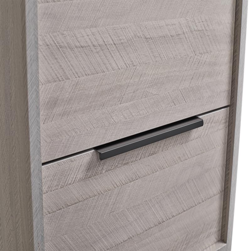 Modern Bedroom Nightstand 2-Drawer End Table Antique Gray Finish Z44798