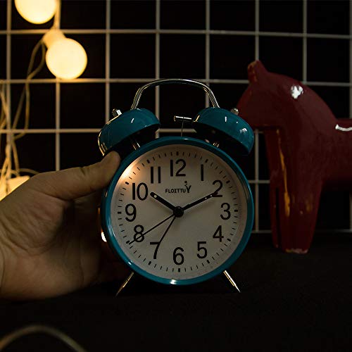 Twin Bell Alarm Clock with Backlight for Bedroom - Mint Green K20091