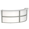 Linea Italia Curved Modern Office Desk Easy to Assembly 2 Panel Reception Counter for Lobby, Salon, 124" x 49", Mocha