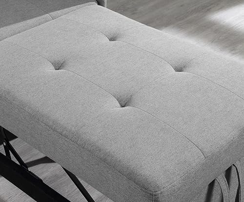 4-in-1 Convertible Sofa Bed L-Shaped Couch with Adjustable Backrest, Grey D131794