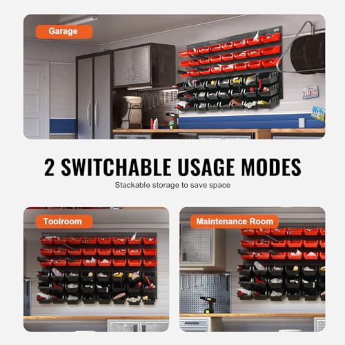 VEVOR 48-Bin Wall Mounted Storage Bins Parts Rack Organizer U57306