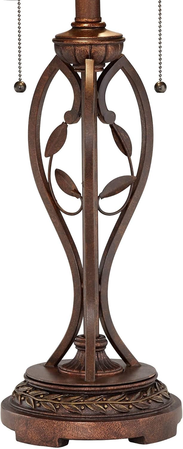 Robert Louis Tiffany Traditional Tiffany Style Table Lamp 26" High Bronze Brown Leaf and Vine Glass Shade D273336
