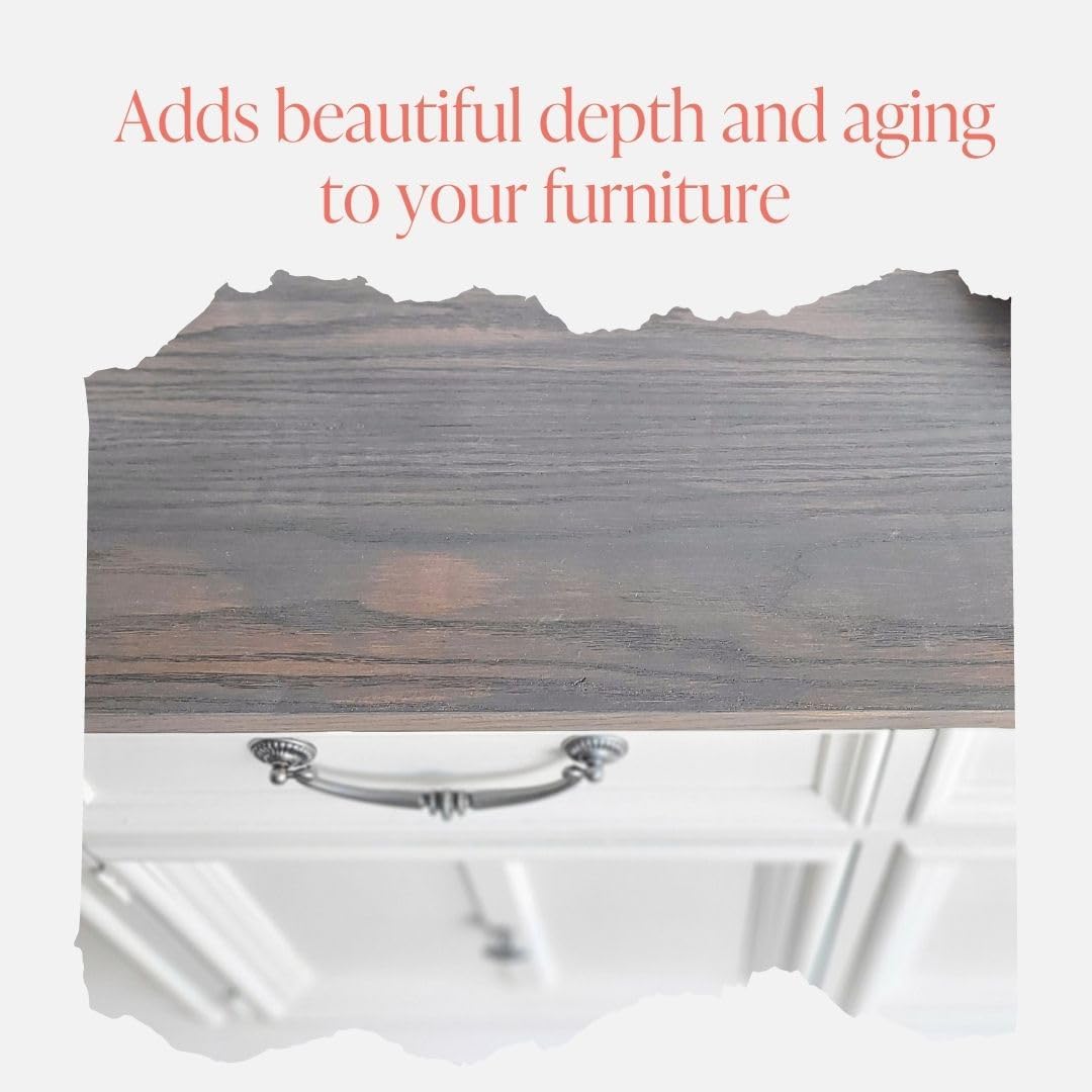 Furniture Glaze Antique Patina for Chalk Paint, Eco-Friendly Wood Stain, Slate Grey, 4 oz Q453