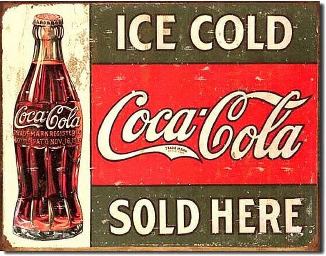 Tin Sign - Coke - C. 1916 Ice Cold, 16x13