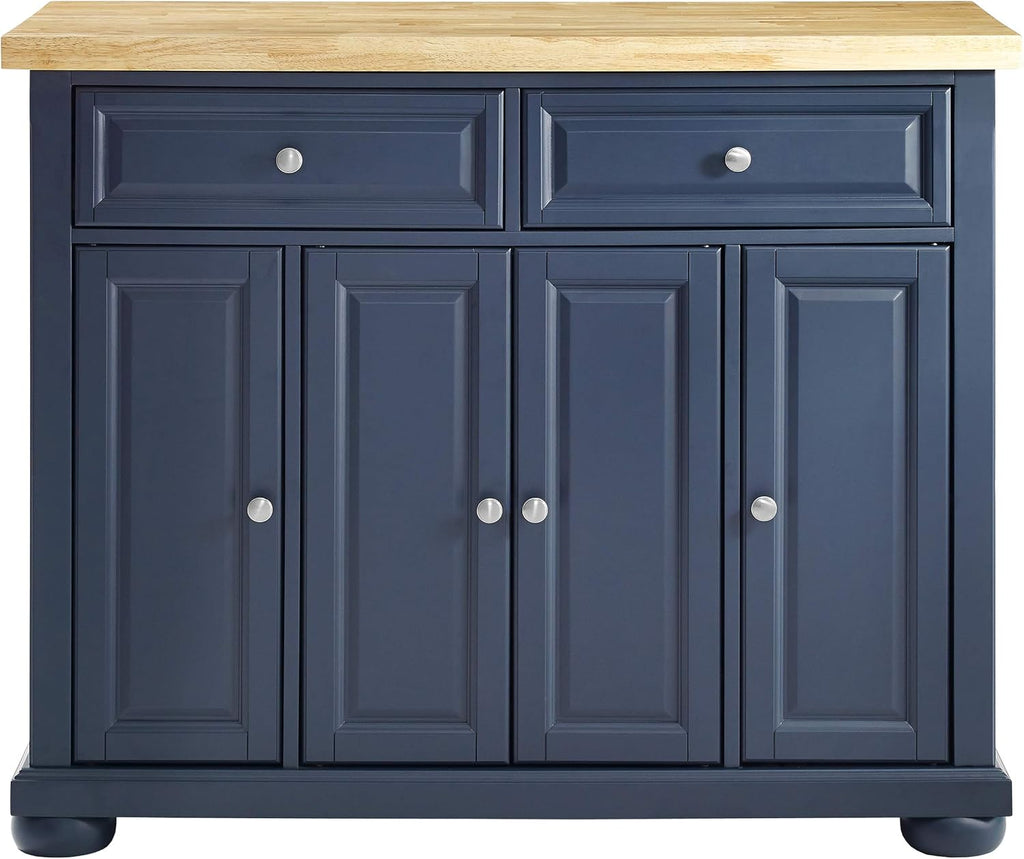 Crosley Furniture Madison Kitchen Island with Butcher Block Top, Navy P658070