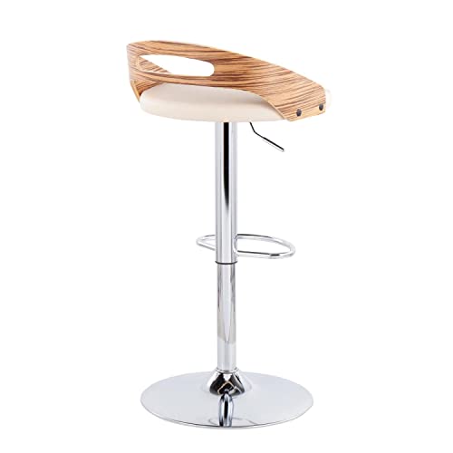 LumiSource Cassis Adjustable Swivel Bar Stool, Chrome D878