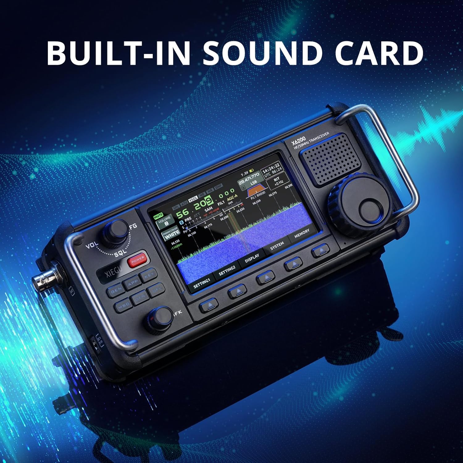 Xiegu X6200 HF Radio Transceiver, Portable with RF Direct Sampling, 3200mAh Battery J20506