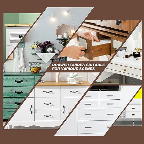 5Pcs Plastic Drawer Slides Guides with Screws for Furniture Replacement, White K388