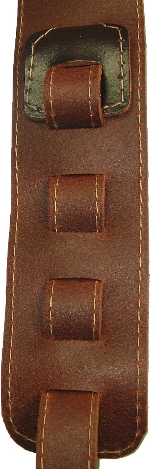Zelikovitz Mahogany Handmade Adjustable Guitar Strap Full Grain Buffalo Leather V960