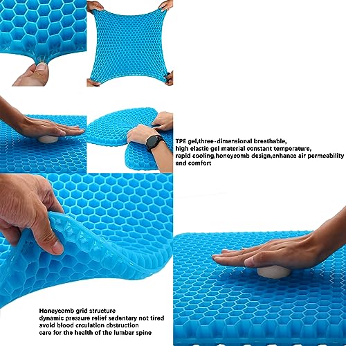 Gel Seat Cushion for Long Sitting, Extra Large with Non-Slip Cover U88724
