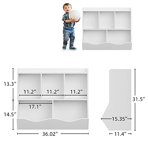 Kids Bookshelf and Bookcase Toy Storage with Cubby Organizer F247