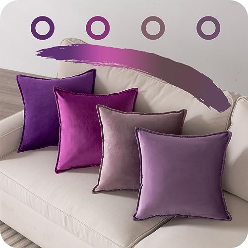 Decorative Velvet Throw Pillow Covers 12x20 Inch Set of 4 N9990
