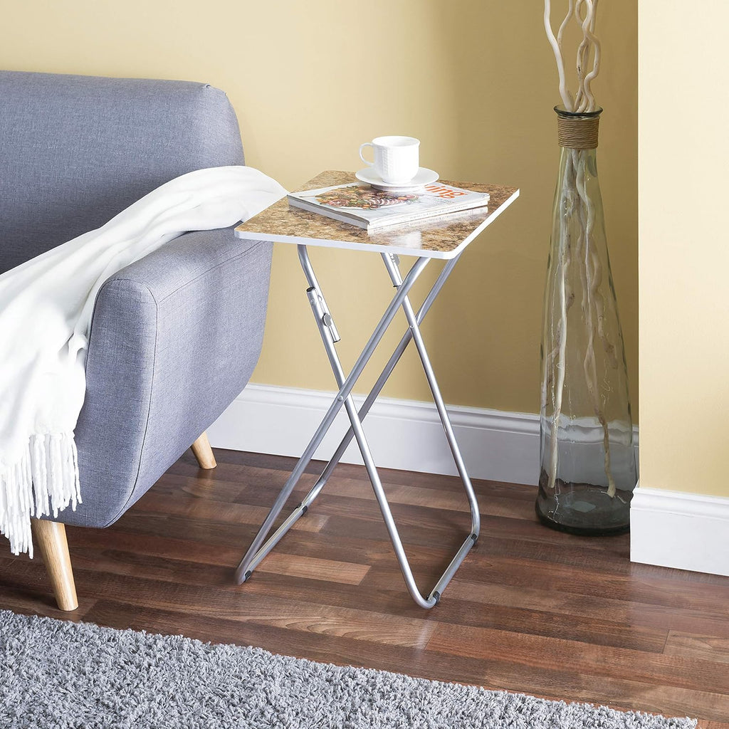 Home Basics Folding TV Tray Table, Brown U18762