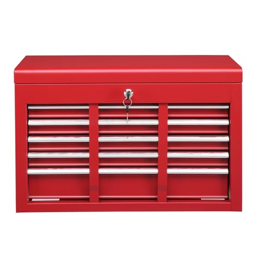 Winado 24" Portable Tool Box, 5 Drawers & Top Storage Tray Tool Box with Drawers, Lockable Metal Tool Chest Cabinet for Garage, Warehouse, Repair Shop & Home