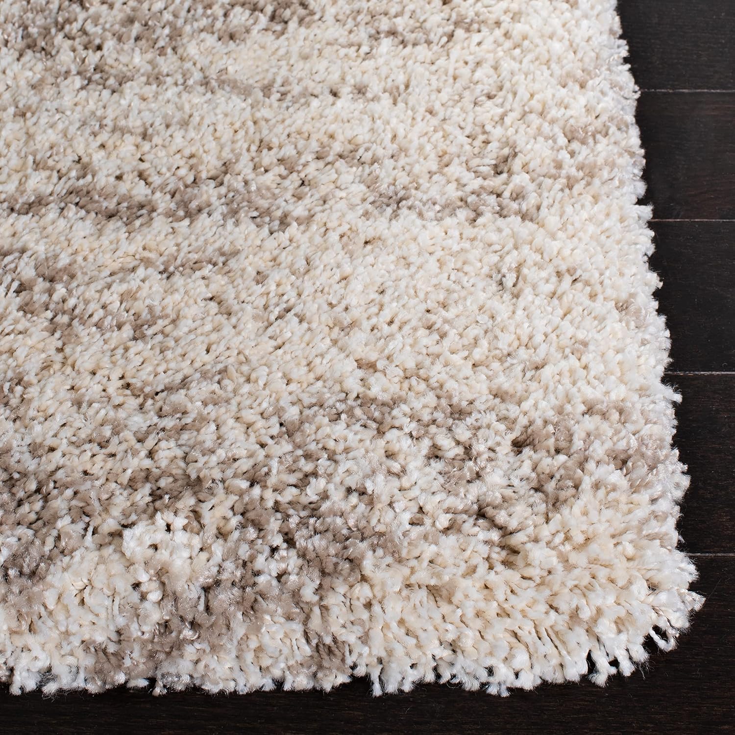 SAFAVIEH Hudson Shag Collection Area Rug 5'3" x 7'6", Ivory & Beige W921