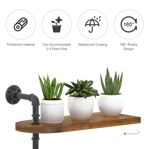3-Tier Rotating Window Plant Shelf, Wooden Indoor Plant Stand M610