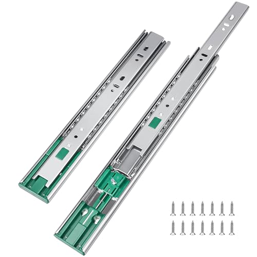 1 Pair Soft Close Drawer Slides 12-22 inch Full Extension Side Mount O84085