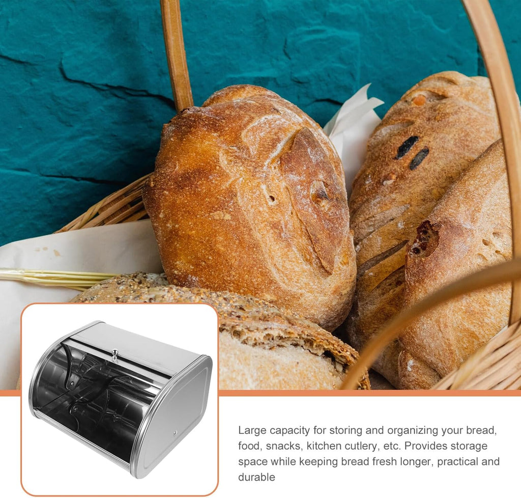 Holibanna Bread Storage Container Box Stainless Steel with Cover B140