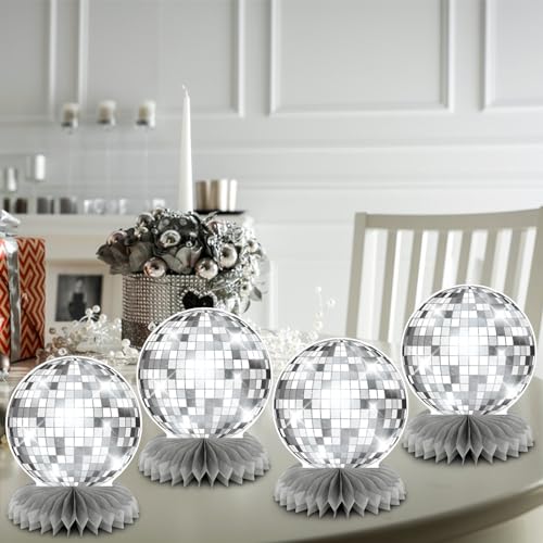 Silver Disco Ball Centerpieces for Party Table Decor I2431