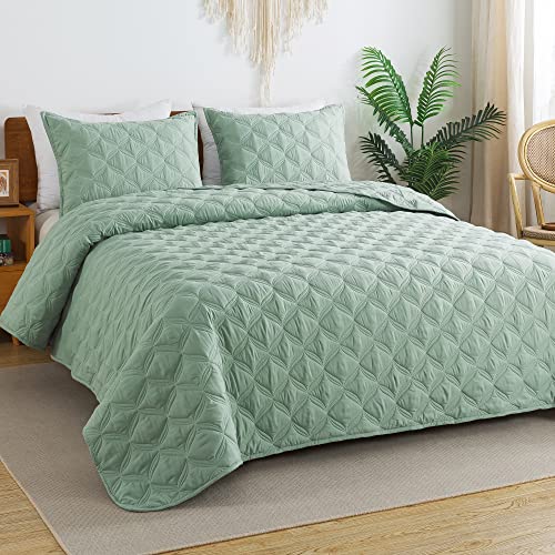 Litanika Twin Size Summer Quilt Comforter Teal - Lightweight Bedspreads & Coverlets Turquoise - 2 Pieces (1 Quilt, 1 Pillowcase) O3575