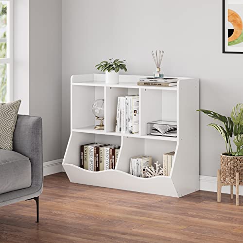Kids Bookshelf and Bookcase Toy Storage with Cubby Organizer F247