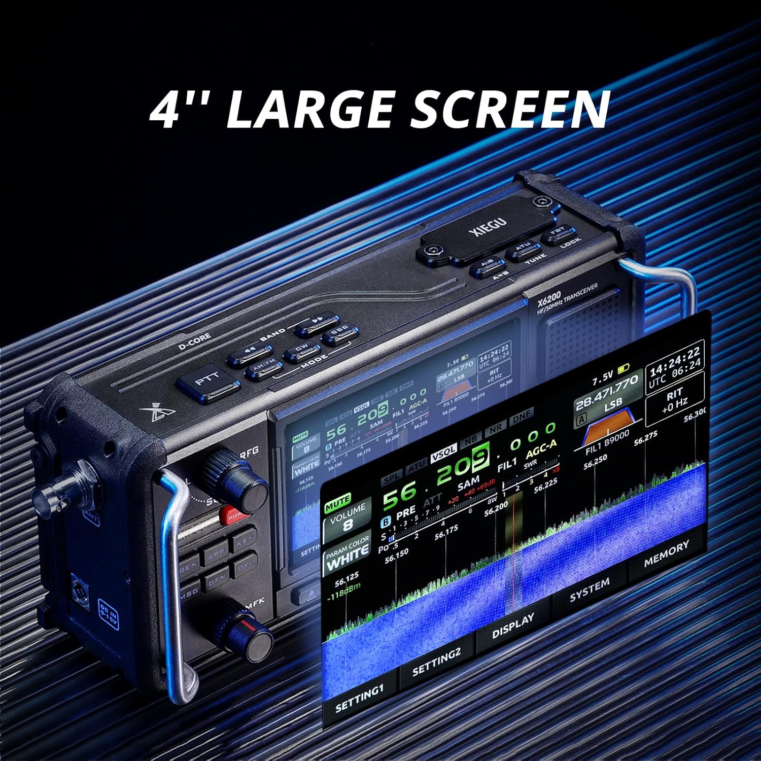 Xiegu X6200 HF Radio Transceiver, Portable with RF Direct Sampling, 3200mAh Battery J20506