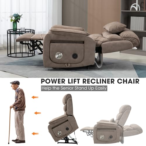 Power Lift Recliner Chair for Elderly Adults with Massage Heat, 400 LBS W51422