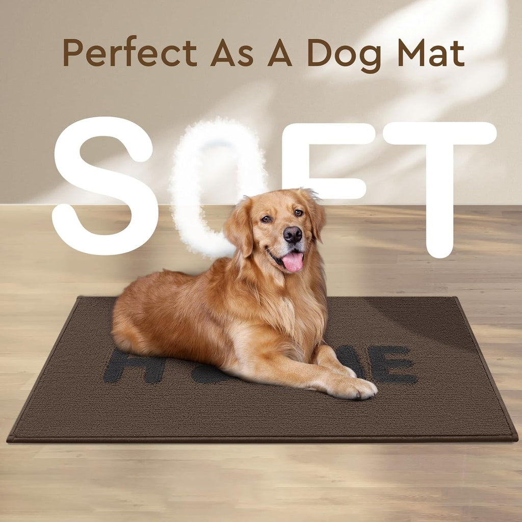 Door Mat Indoor Non Slip Absorbent Entryway Rug 20"x32" Brown L864