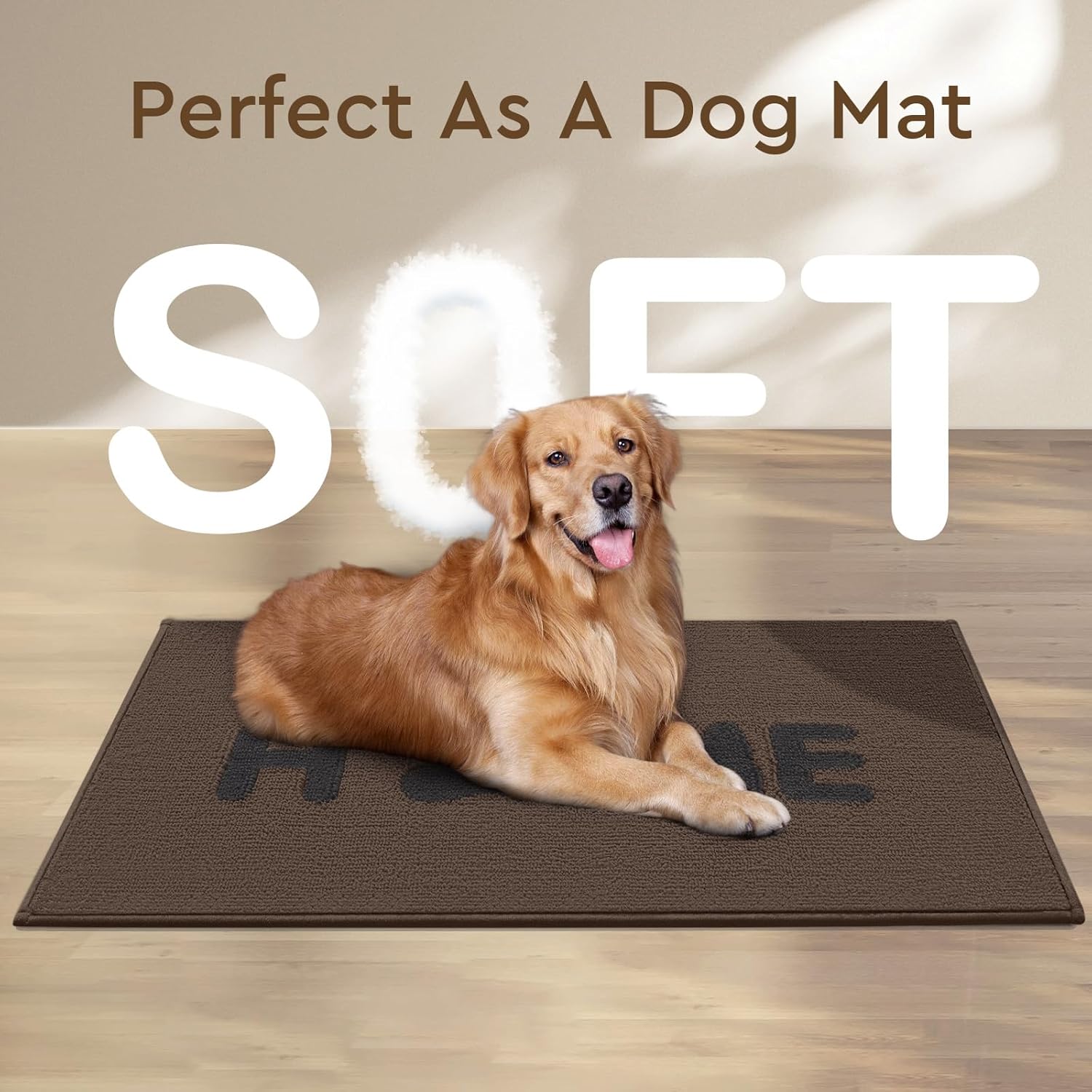 Door Mat Indoor Non Slip Absorbent Entryway Rug 20"x32" Brown L864