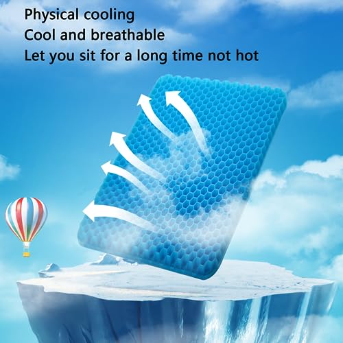 Gel Seat Cushion for Long Sitting, Extra Large with Non-Slip Cover U88724