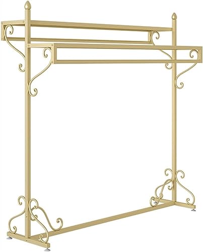 Heavy Duty Gold Clothing Rack For Boutique Use,Floor-standing Garment Racks,Sturdy Freestanding Coat Rack(47.2"/120cm)