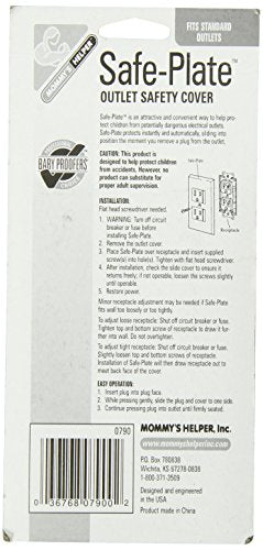 Mommy's Helper Safe Plate Self Closing Electrical Outlet Covers, White F2756